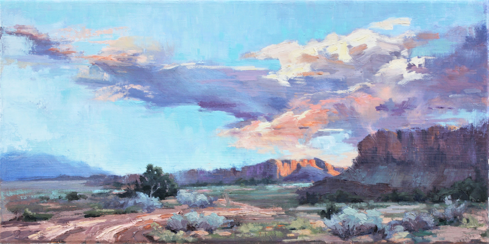 Moab early Morning Light 10x20 $720 at Hunter Wolff Gallery